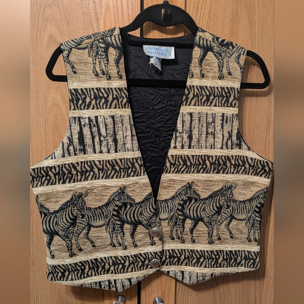 Deborah Murray Vintage Zebra Print Vest